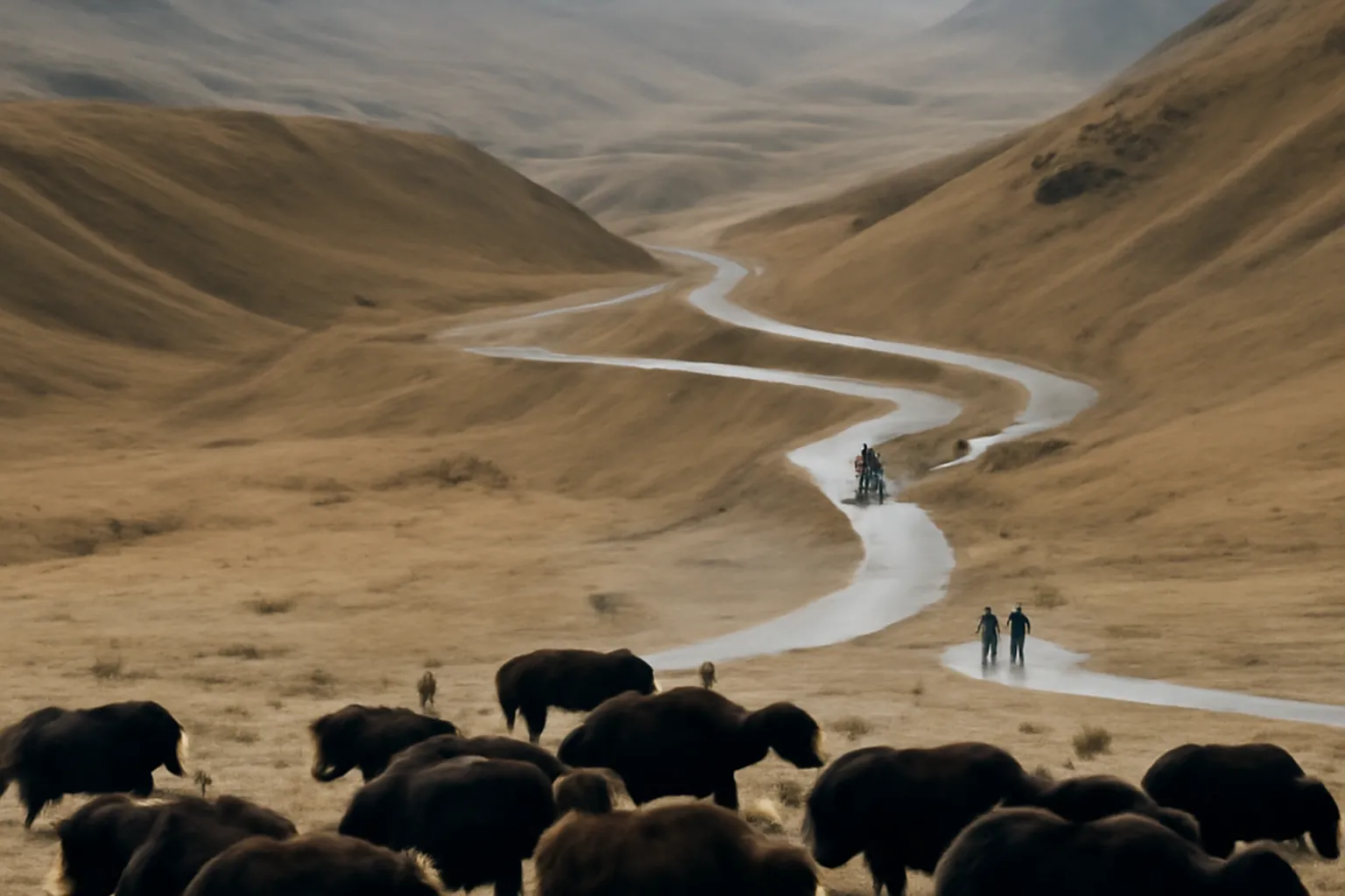 Route du Karakoram traversant les monts Pamir au Xinjiang