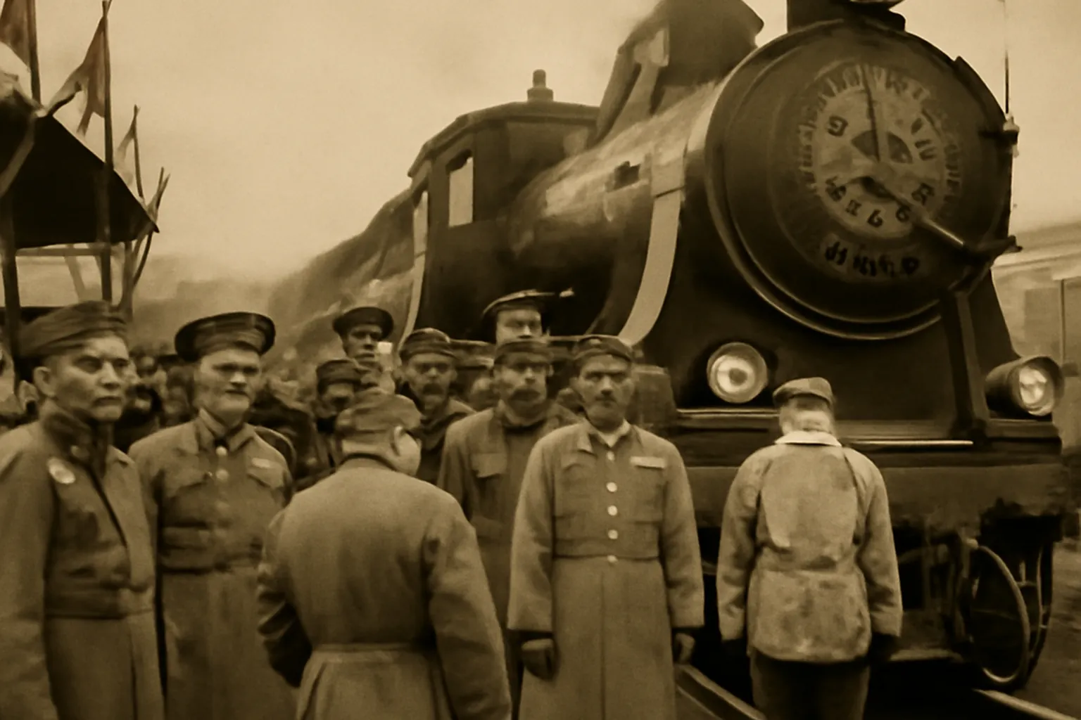 Inauguration du Transsiberien a l'epoque imperiale russe 1916