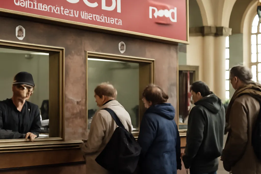 Guichet de billetterie ferroviaire russe RZD dans une gare moscovite