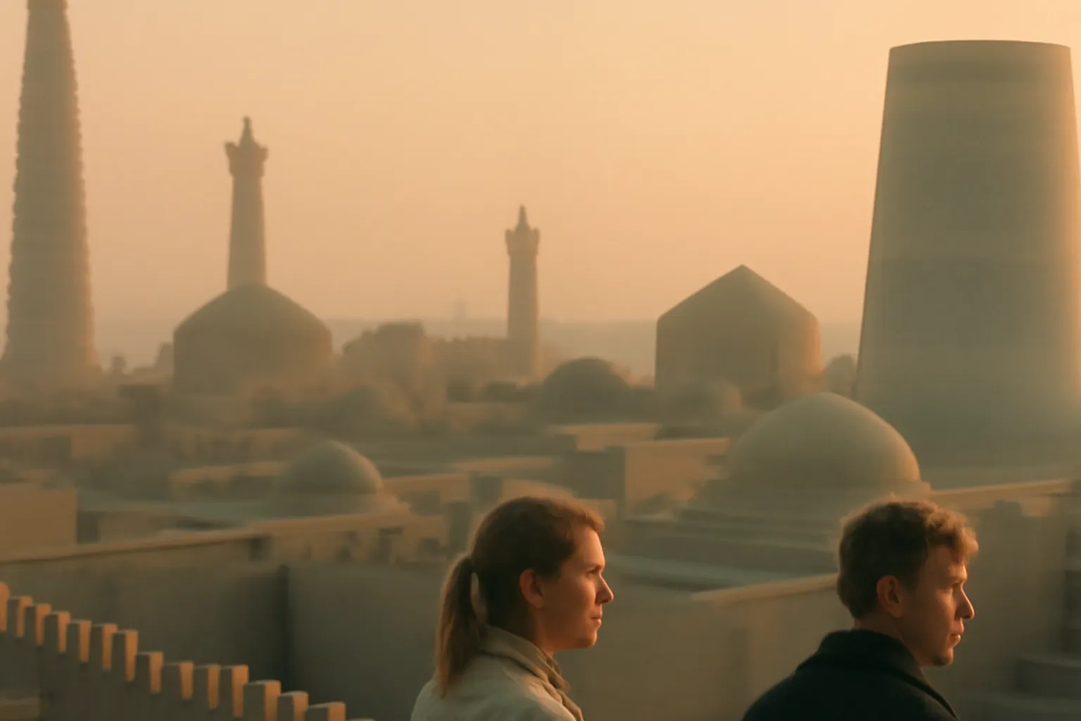 Cite forteresse Itchan Kala de Khiva au lever du soleil