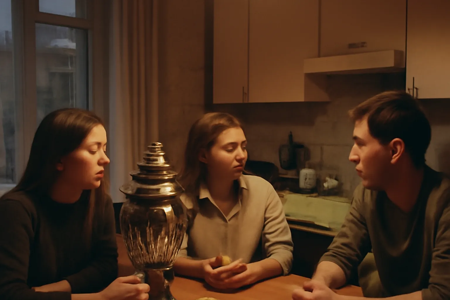 Cuisine partagee d'un appartement d'assistant de francais en Russie