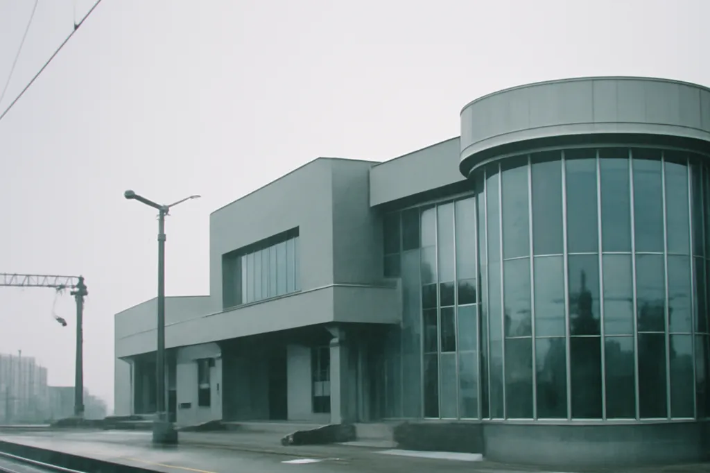 Bâtiment moderne de la gare ferroviaire de Vikhorevka en Sibérie, inauguré en 2009